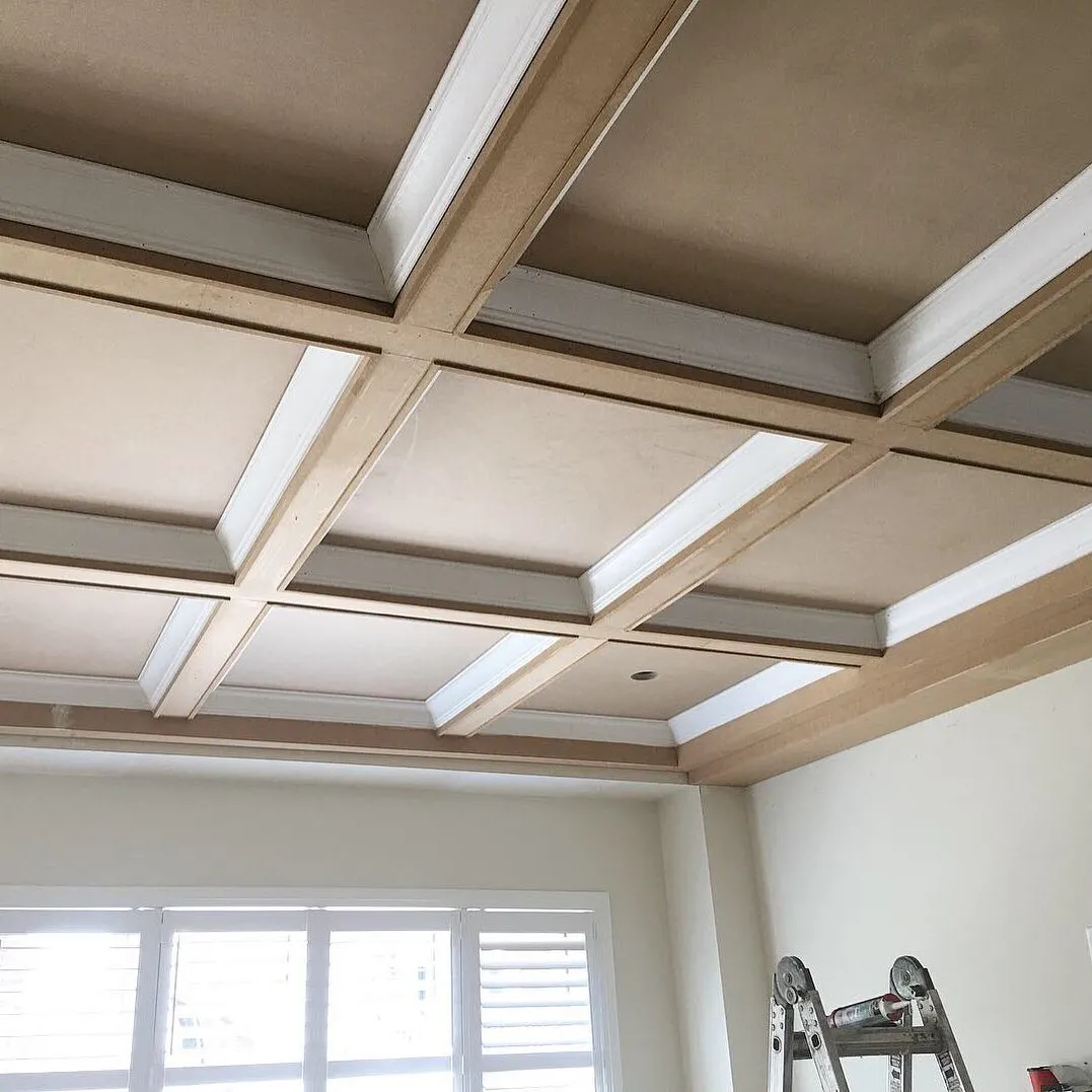 Coffered ceiling trim detail by Walkercraft Carpentry
